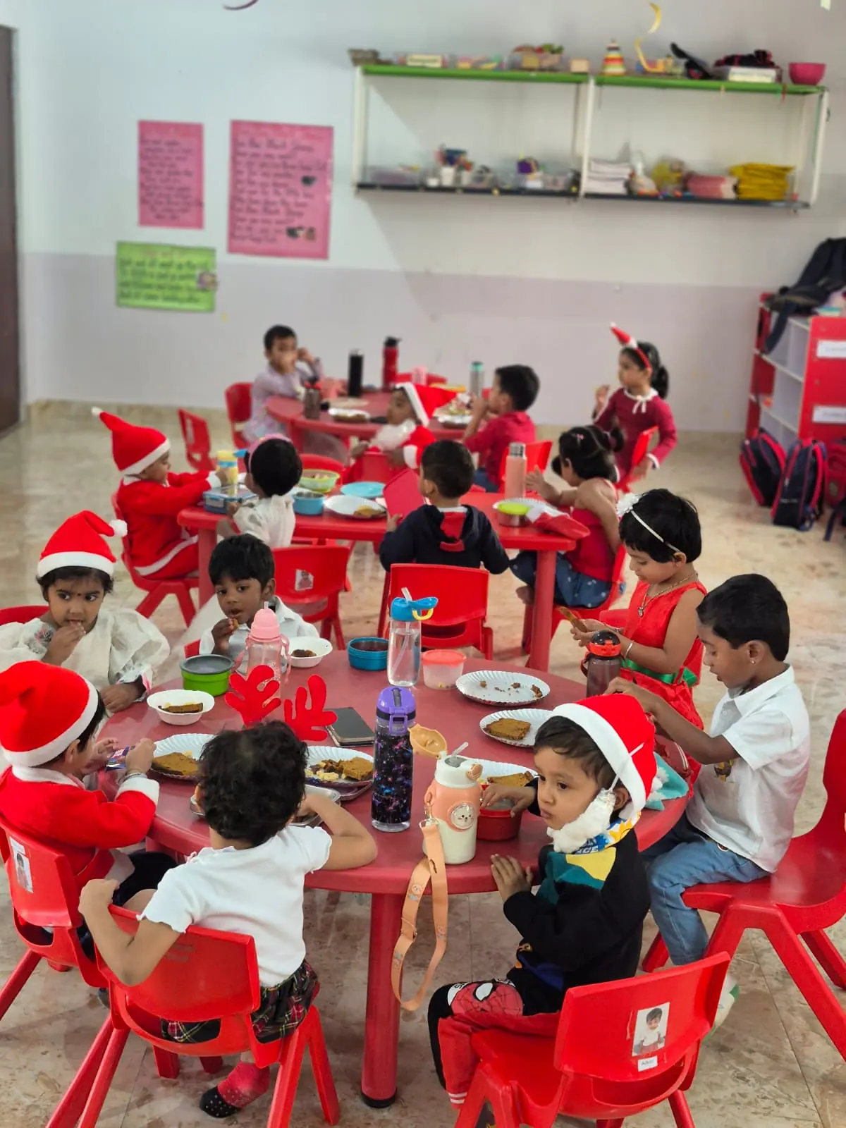 Children enjoying a Christmas party at school
