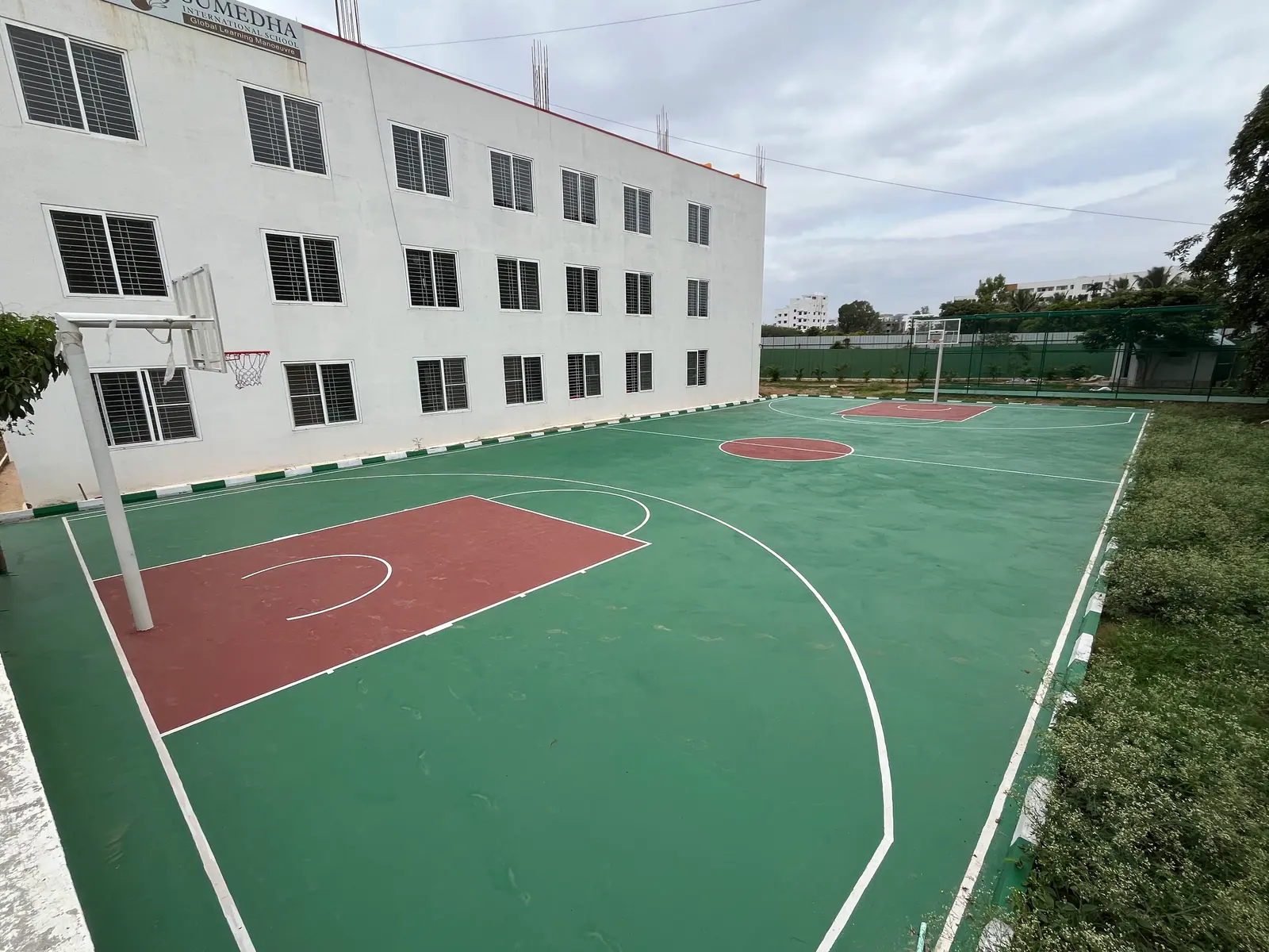 Outdoor basketball court