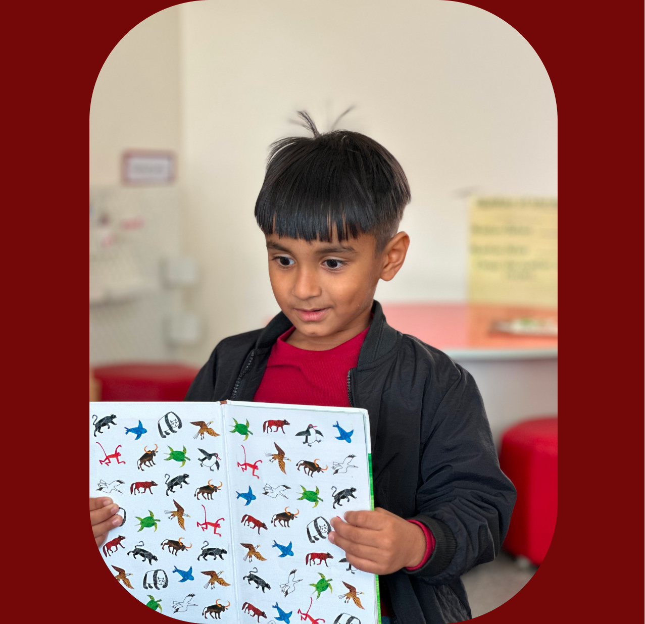 Children reading picture books together