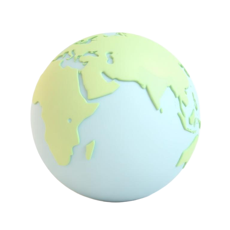 Illustrated globe representing Sumedha's global learning outlook